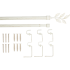 Карниз двухрядный раздвижной Folia 160-300 см металл цвет белый