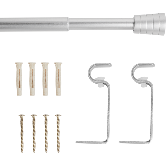Карниз однорядный раздвижной Pommel 120-210 см металл цвет серебро