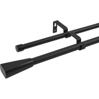 Карниз двухрядный раздвижной Грани 160-300 см металл цвет черный