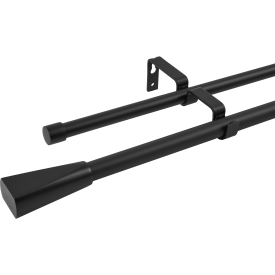 Карниз двухрядный раздвижной Грани 160-300 см металл цвет черный