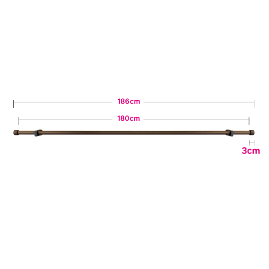 Карниз двухрядный раздвижной Грани 160-300 см металл цвет черный