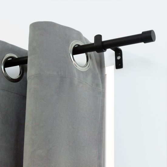 Настенный карниз раздвижной однорядный Цилиндр d13/16 мм 120-210 см металл цвет черный