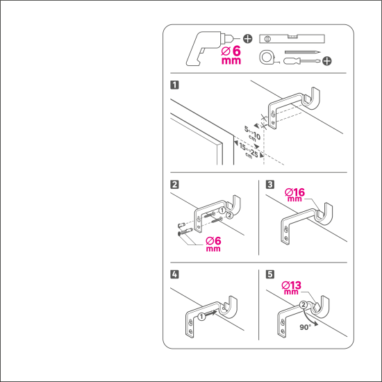 Настенный карниз раздвижной однорядный Цилиндр d13/16 мм 120-210 см металл цвет черный