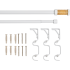 Карниз двухрядный раздвижной Natus 160-300 см металл цвет белый