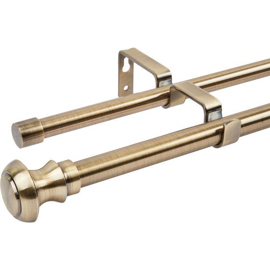 Карниз двухрядный раздвижной Inspire Atik 160-300 см металл цвет латунь