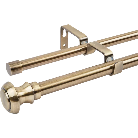 Карниз двухрядный раздвижной Inspire Atik 160-300 см металл цвет латунь