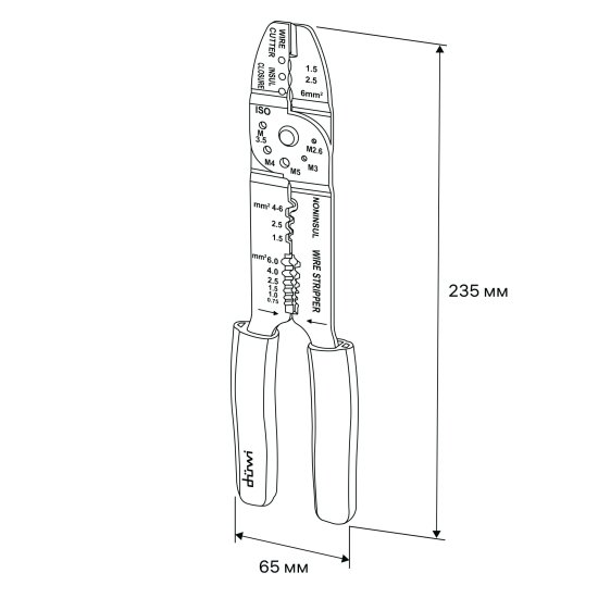 Кримпер для обжима и зачистки Duwi 26122 3