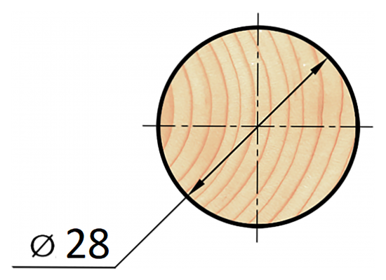 Круглый погонаж деревянный сращенный 28x1000 мм хвоя Экстра
