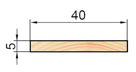 Рейка сращенная 5x40x1000 мм хвоя сорт Экстра прямая