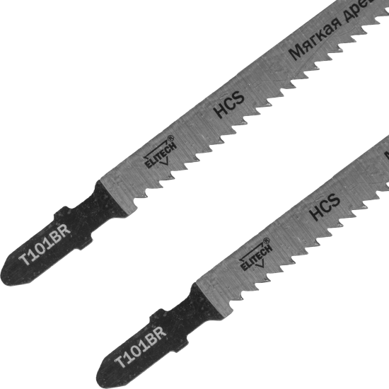 Пилка для лобзика по дереву Elitech T101BR 75 мм 2 шт.