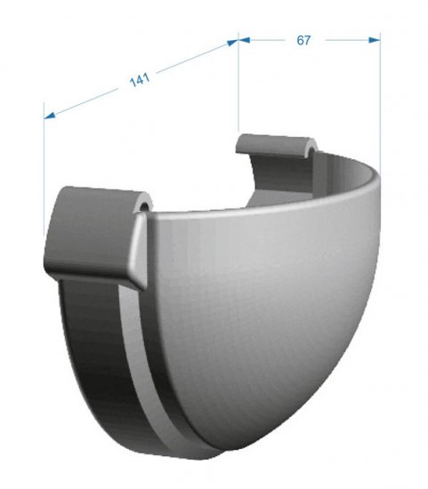 Заглушка желоба Docke Lux пластиковая d140 мм шоколад RAL 8019