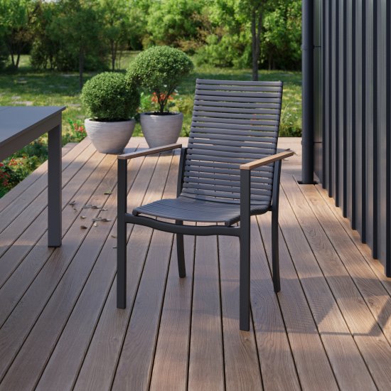 Стул Naterial Dora 62.2x93.8x59.6 см алюминий/пластик цвет темно-серый