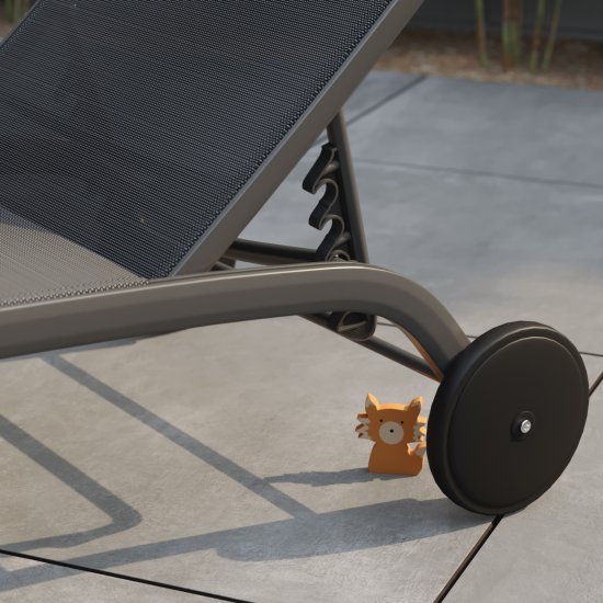 Шезлонг Naterial Lyra II 207x63x95 см алюминий/текстилен серый