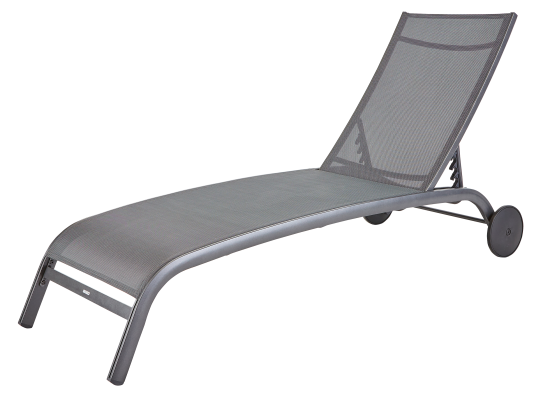 Шезлонг Naterial Lyra II 207x63x95 см алюминий/текстилен серый