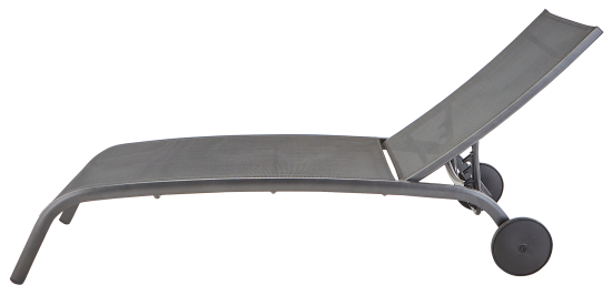 Шезлонг Naterial Lyra II 207x63x95 см алюминий/текстилен серый