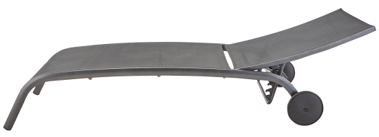 Шезлонг Naterial Lyra II 207x63x95 см алюминий/текстилен серый