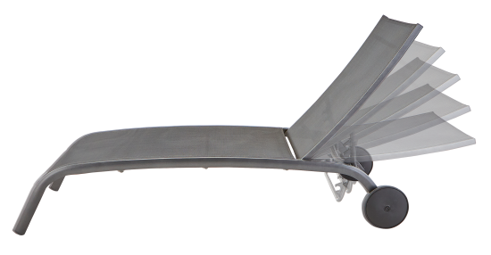 Шезлонг Naterial Lyra II 207x63x95 см алюминий/текстилен серый