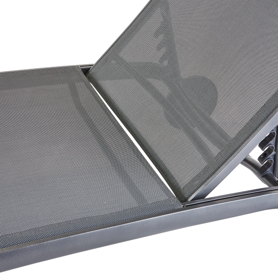 Шезлонг Naterial Lyra II 207x63x95 см алюминий/текстилен серый