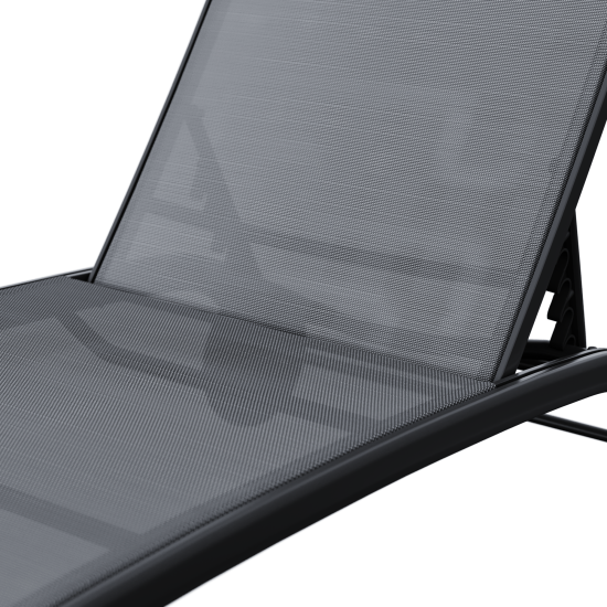 Шезлонг Naterial Lyra II 207x63x95 см алюминий/текстилен серый
