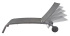 Шезлонг Naterial Lyra II 207x63x95 см алюминий/текстилен серый