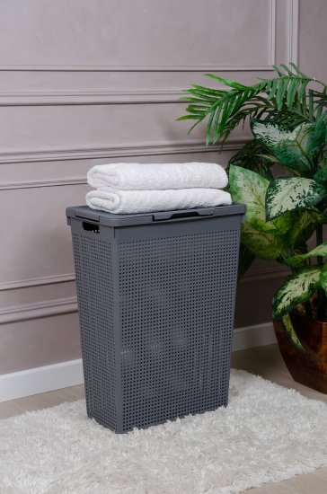 Корзина для белья Виолет Лофт 50л 45x60x26 см цвет серый
