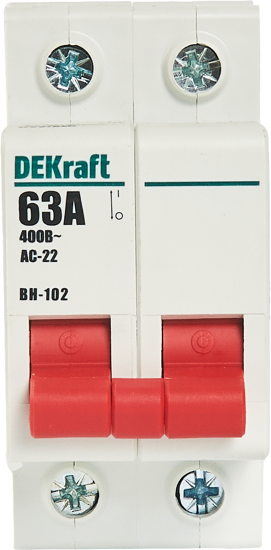 Выключатель-разъединитель Dekraft ВН-102 63 А 2P 63 А 17007DEK