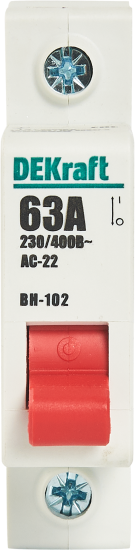 Выключатель-разъединитель Dekraft ВН-102 63 А 1P 63 А 17003DEK