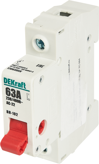 Выключатель-разъединитель Dekraft ВН-102 63 А 1P 63 А 17003DEK