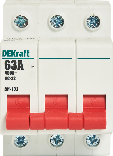 Выключатель-разъединитель Dekraft ВН-102 63 А 3P 63 А 17011DEK