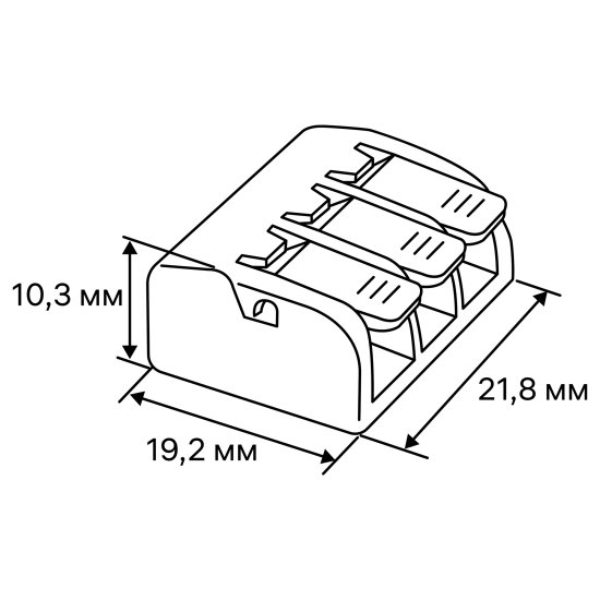Клеммы соединительные монтажные с рычажком Duwi СМК 223-413 3-проводные 4мм² прозрачные 5шт 26613 6
