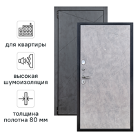 Дверь входная металлическая Порта Р-3 98x205 см левая цвет графит арт/грей арт
