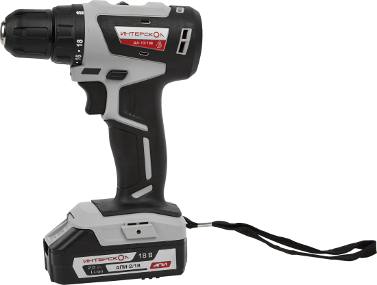 Дрель-шуруповерт аккумуляторная бесщеточная Интерскол ДА-10/18В МиниМАКС, 18 В Li-ion 2x2 Ач