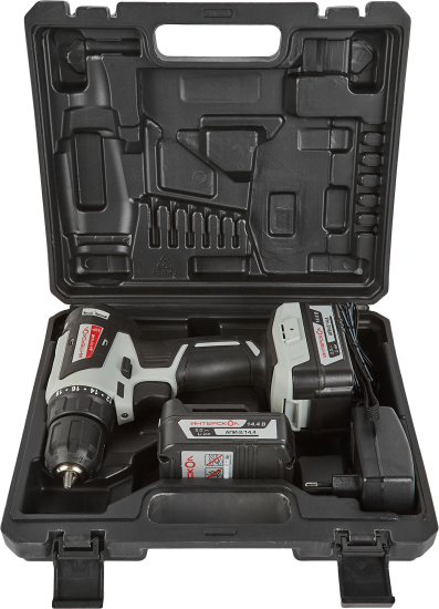 Дрель-шуруповерт аккумуляторная бесщеточная Интерскол ДА-10/14.4В МиниМАКС, 14.4 В Li-ion 2x2 Ач