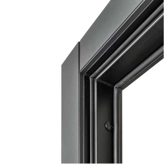 Дверь входная металлическая Порта Р-3 98x205 см левая цвет графит про/супер вайт с зеркалом