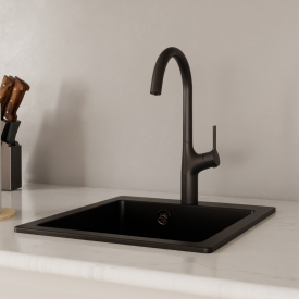 Смеситель кухонный Am Pm общая высота 37.8 цвет черный