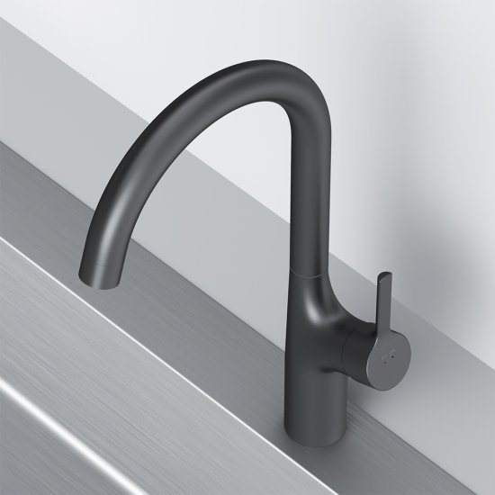 Смеситель кухонный Am Pm общая высота 37.8 цвет черный