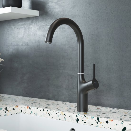 Смеситель кухонный Am Pm общая высота 37.8 цвет черный