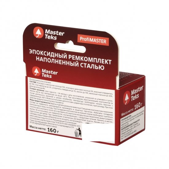 Эпоксидный ремкомплект MasterTeks Жидкий металл термостойкий серый 160 г