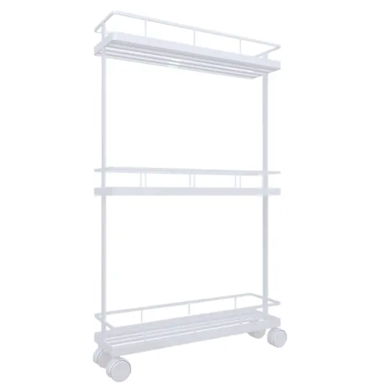 Стеллаж для ванной комнаты на колёсах Март 39x12x66 см цвет белый