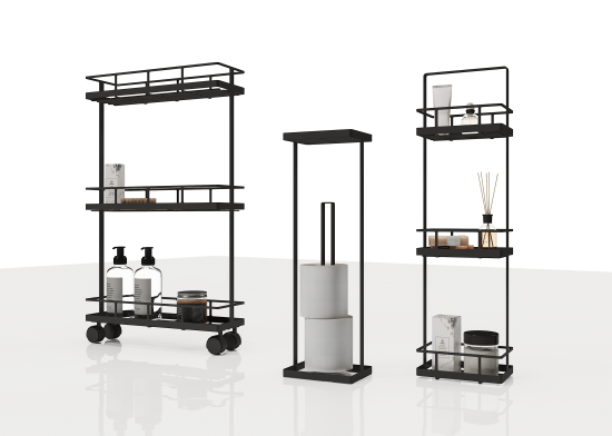 Держатель туалетной бумаги со столиком Март Island цвет чёрный