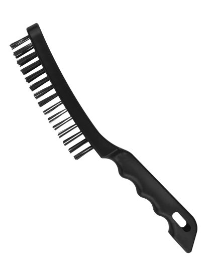 Щетка по металлу четырехрядная Vertextools пластиковая ручка 270 мм