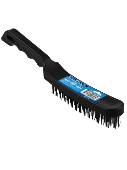 Щетка по металлу четырехрядная Vertextools пластиковая ручка 270 мм
