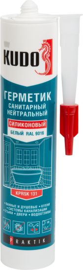 Герметик силиконовый Kudo Praktik нейтральный санитарный белый 260 мл
