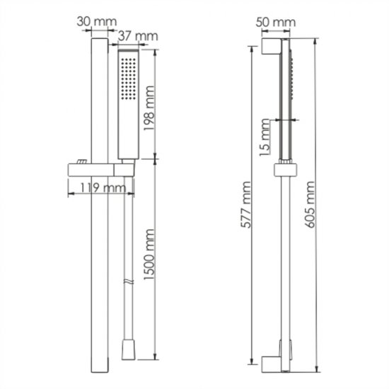 Душевой комплект WasserKraft с лейкой со стойкой хром (A143)
