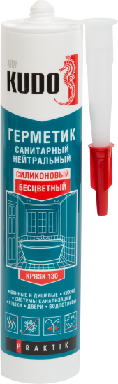 Герметик силиконовый Kudo Praktik нейтральный санитарный бесцветный 260 мл