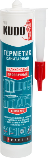 Герметик силиконовый Kudo Praktik санитарный уксусный прозрачный 260 мл