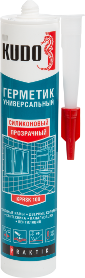 Герметик силиконовый Kudo Praktik уксусный универсальный прозрачный 260 мл