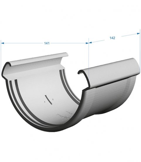 Соединение желоба Docke Lux пластиковое d140 мм шоколад RAL 8019