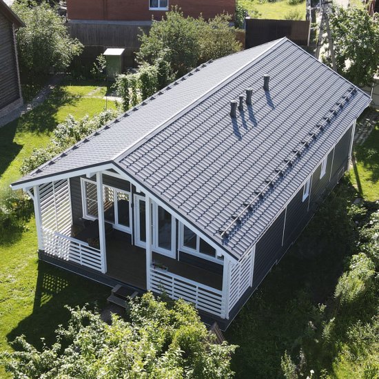 Металлочерепица 1,18х2,25 м 0,5 мм Grand Line Классик графитово-серая RAL 7024 satin