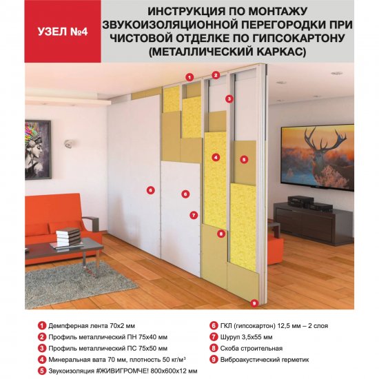 Хвойная звукоизоляция под гипсокартон ЖивиГромче 12 мм 600x800 мм 3.84 м² 8 плит